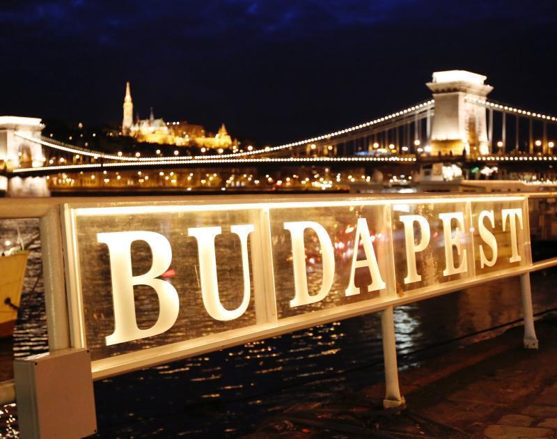 Budapest City View Budapest City and Bridge at Night