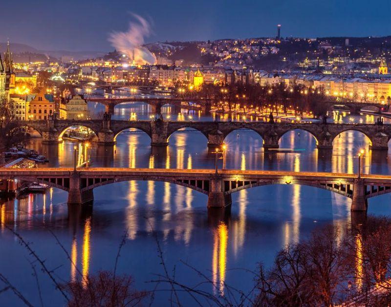 Prague by night - city view Prague by night - city view