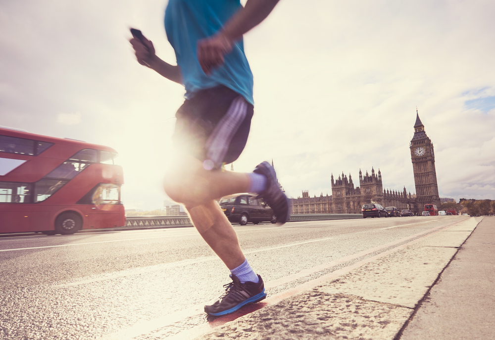 London,Man,Running,Big,Ben Marathon London