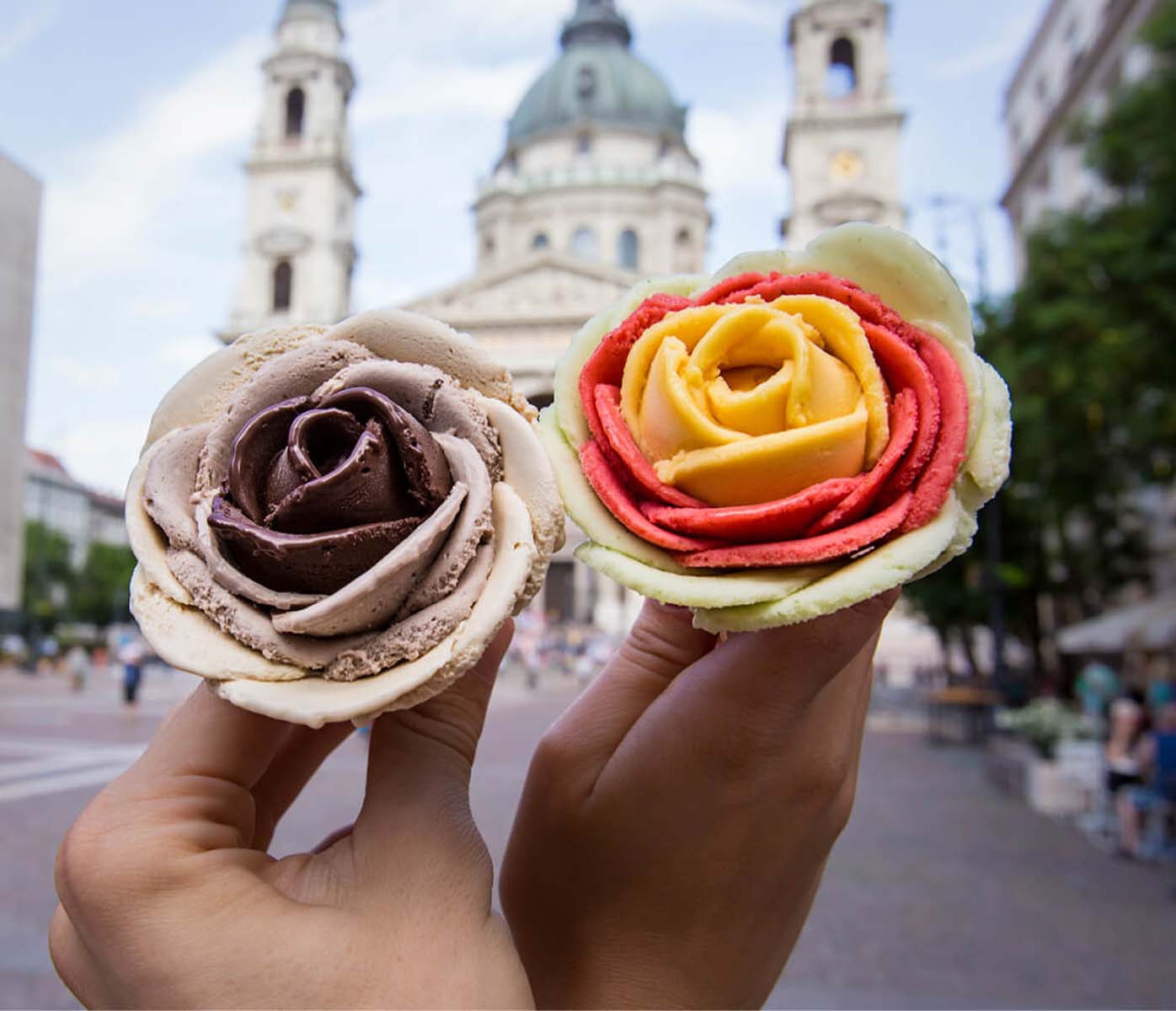 rose shape Ice-cream at Gelarto Rosa Image credits: https://bynd.hu/en/gelarto-rosa-social-content/