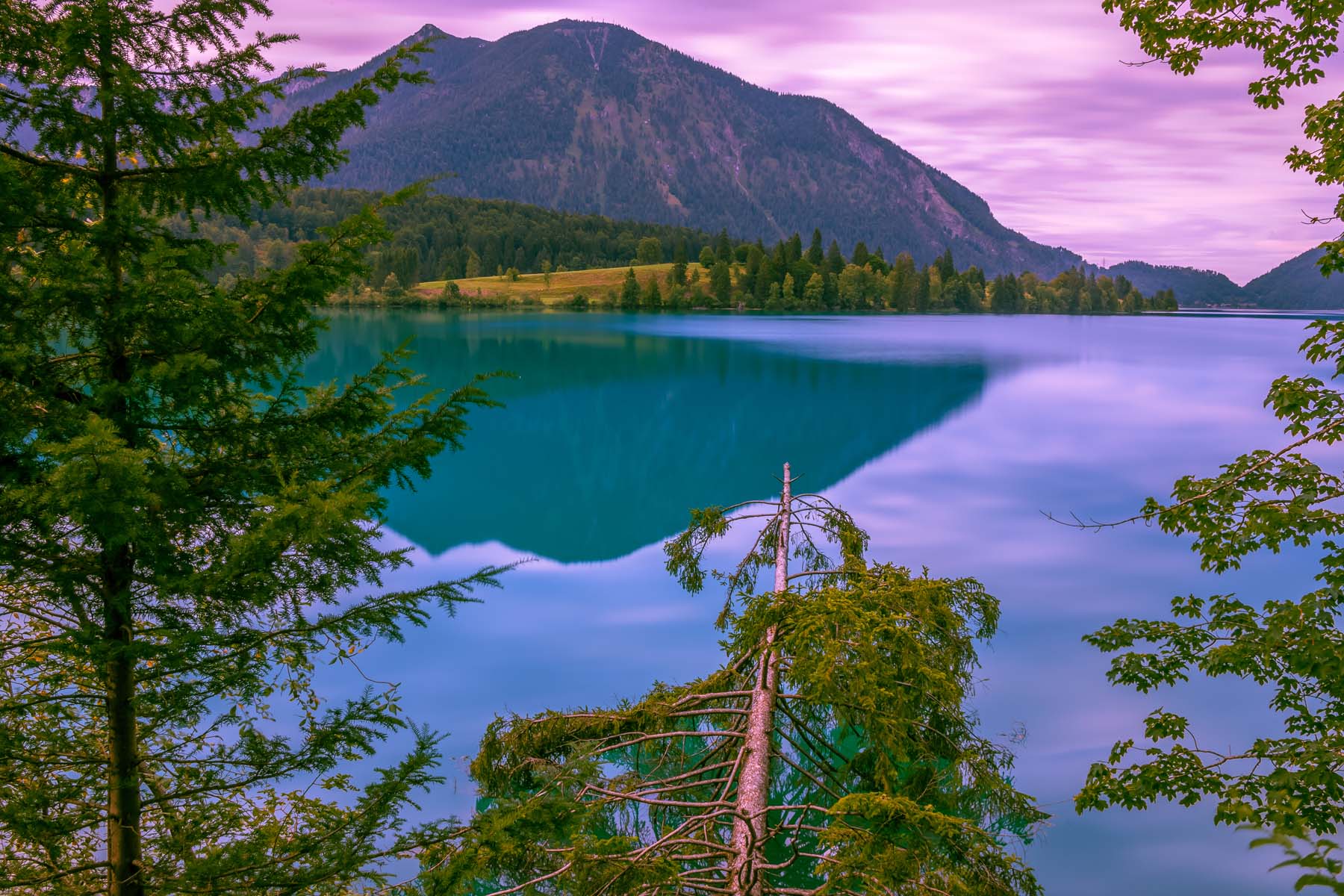 Evening Hour on the Shore of the Scenic Walchensee, Germany