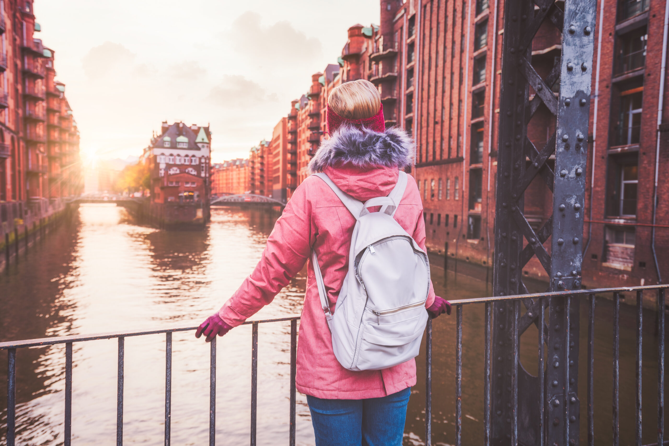 Rear,View,Of,Adult,Woman,Tourist,With,Backpack,Enjoying,Sunset Winter Sale